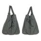 PRADA Tote Bag leather Grey SilverMetal Triangle With logo Nappa bomber