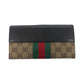 GUCCI Long Wallet Purse 035 0416 2134 GG canvas Beige Dark Brown Silver Jackie Shelly Line