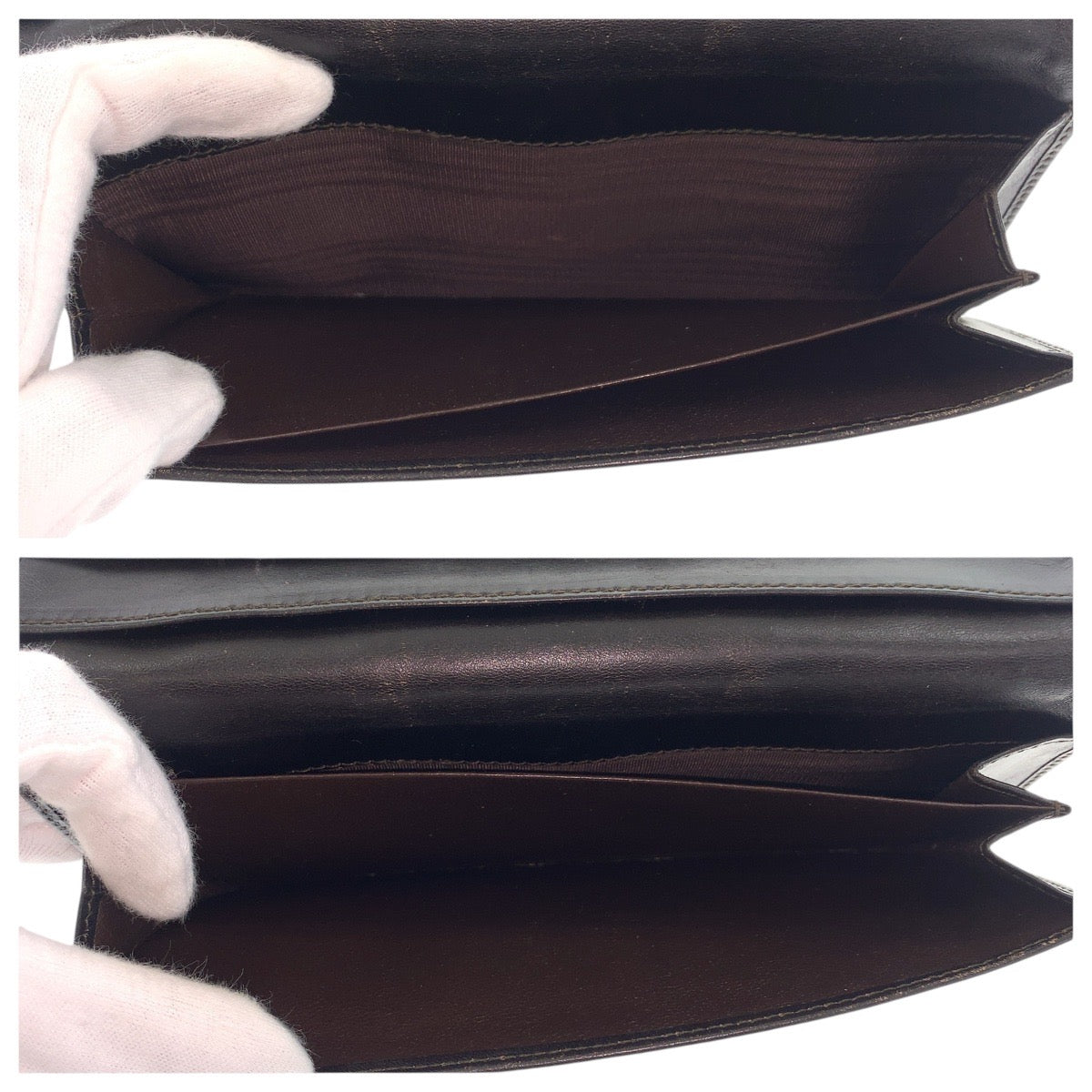 GUCCI Long Wallet Purse 035 0416 2134 GG canvas Beige Dark Brown Silver Jackie Shelly Line