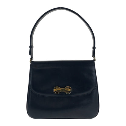 GUCCI Shoulder Bag leather Black GoldMetal Old Gucci Rocking G
