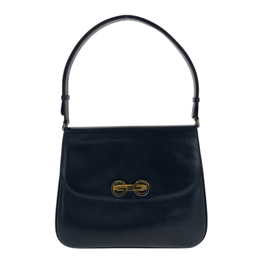 GUCCI Shoulder Bag leather Black GoldMetal Old Gucci Rocking G