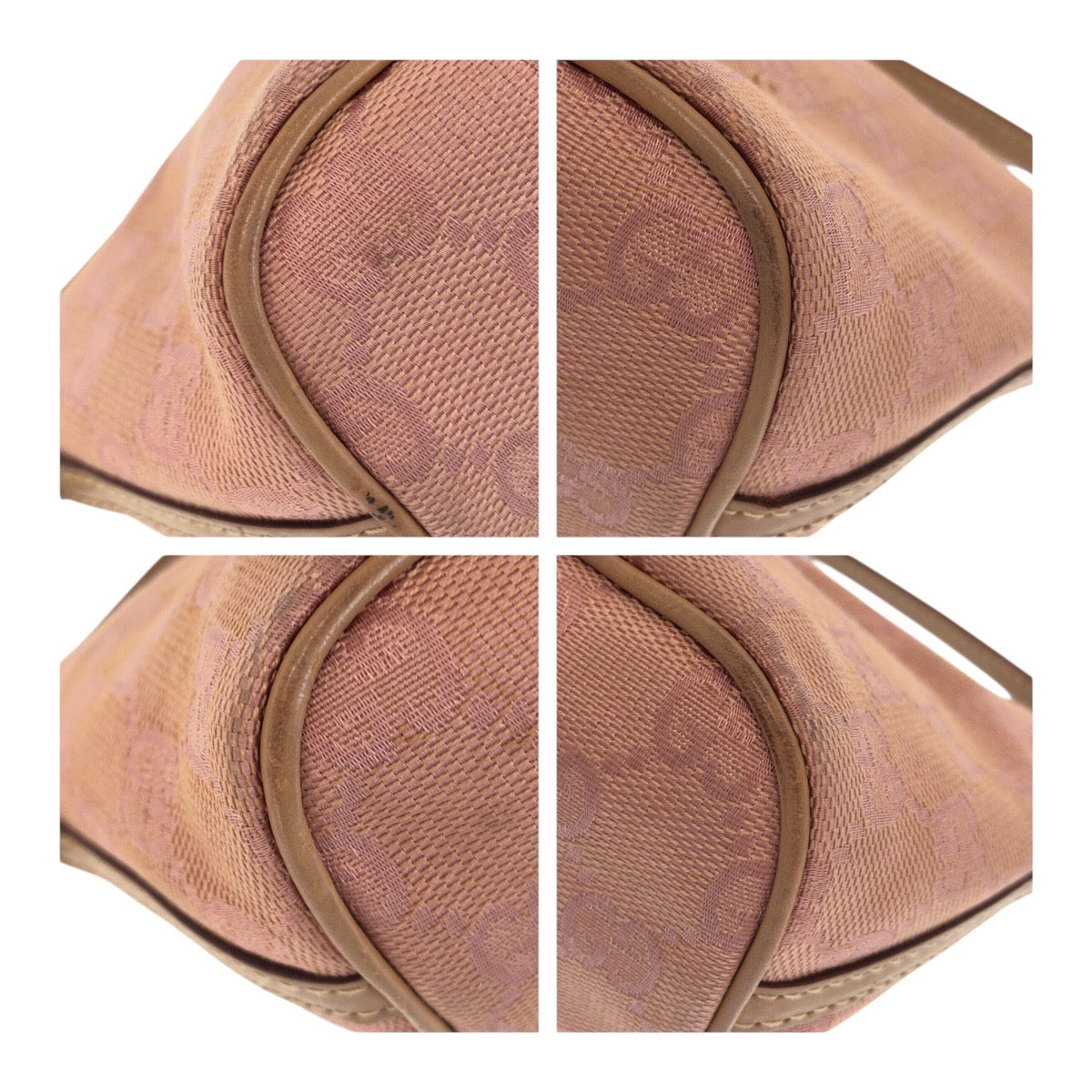 GUCCI Handbag 039 1103 GG canvas Pink Silver