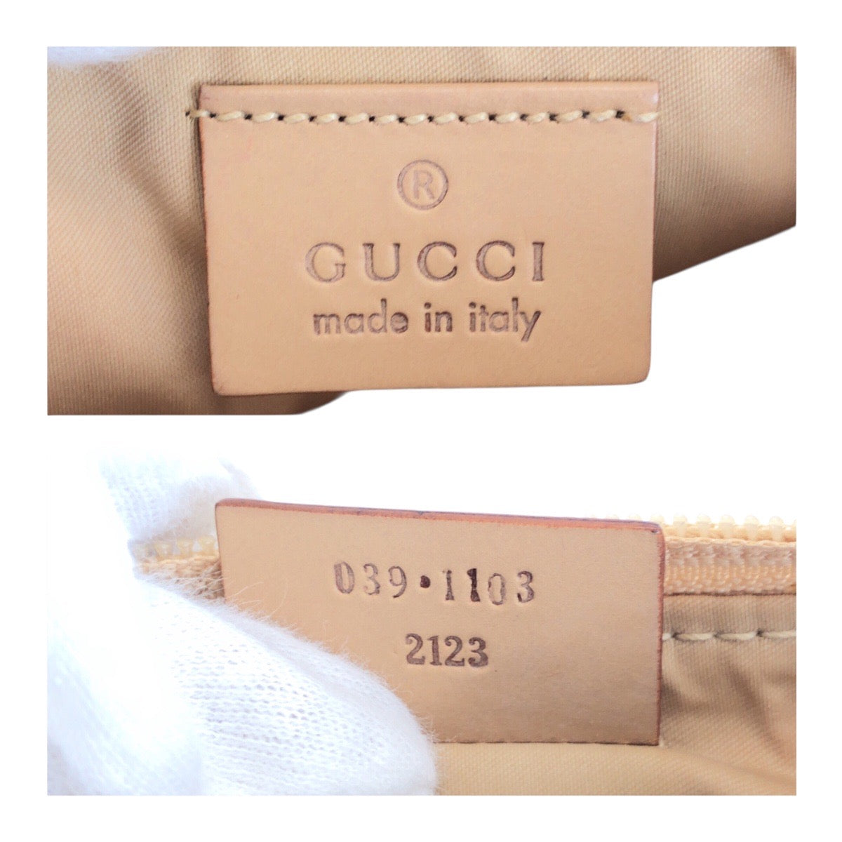 GUCCI Handbag 039 1103 GG canvas Pink Silver