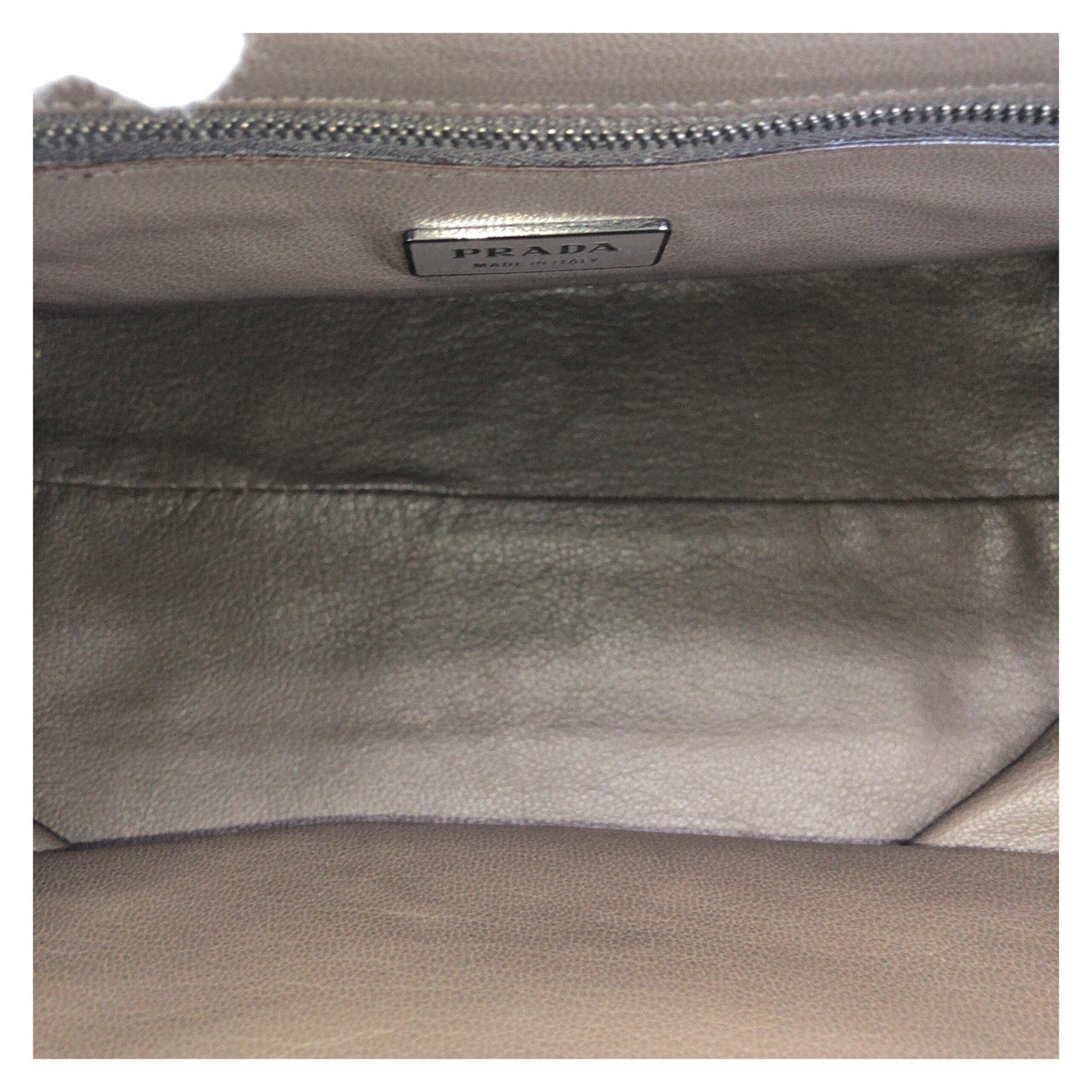 PRADA Handbag leather Wine Red Bordeaux SilverMetal