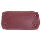 PRADA Handbag leather Wine Red Bordeaux SilverMetal