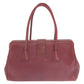 PRADA Handbag leather Wine Red Bordeaux SilverMetal