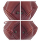 PRADA Handbag leather Wine Red Bordeaux SilverMetal