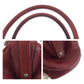 PRADA Handbag leather Wine Red Bordeaux SilverMetal