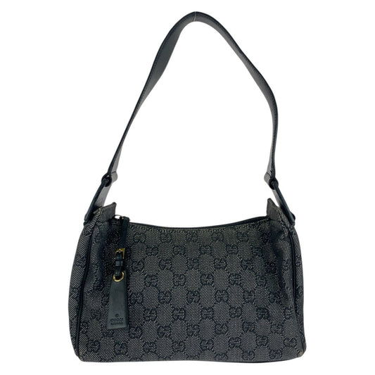 GUCCI Shoulder Bag 92699 GG canvas Black GoldMetal