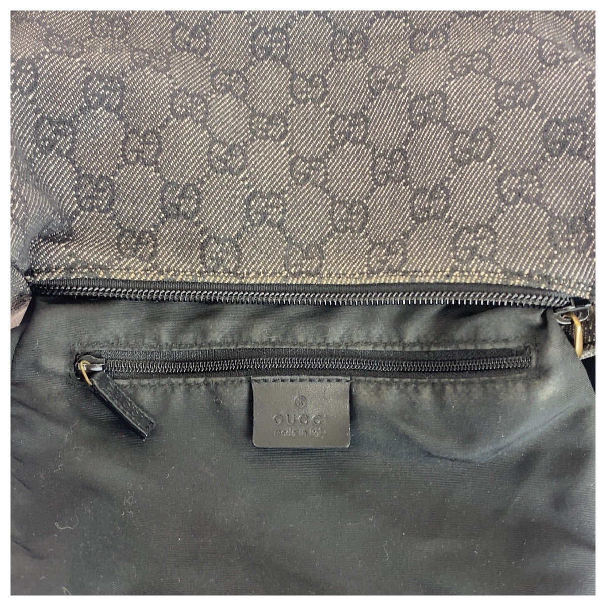 GUCCI Shoulder Bag 92699 GG canvas Black GoldMetal
