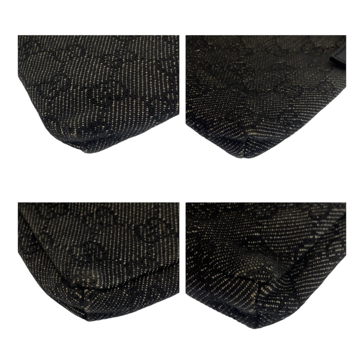 GUCCI Sling bag 28566 GG canvas Black Silver