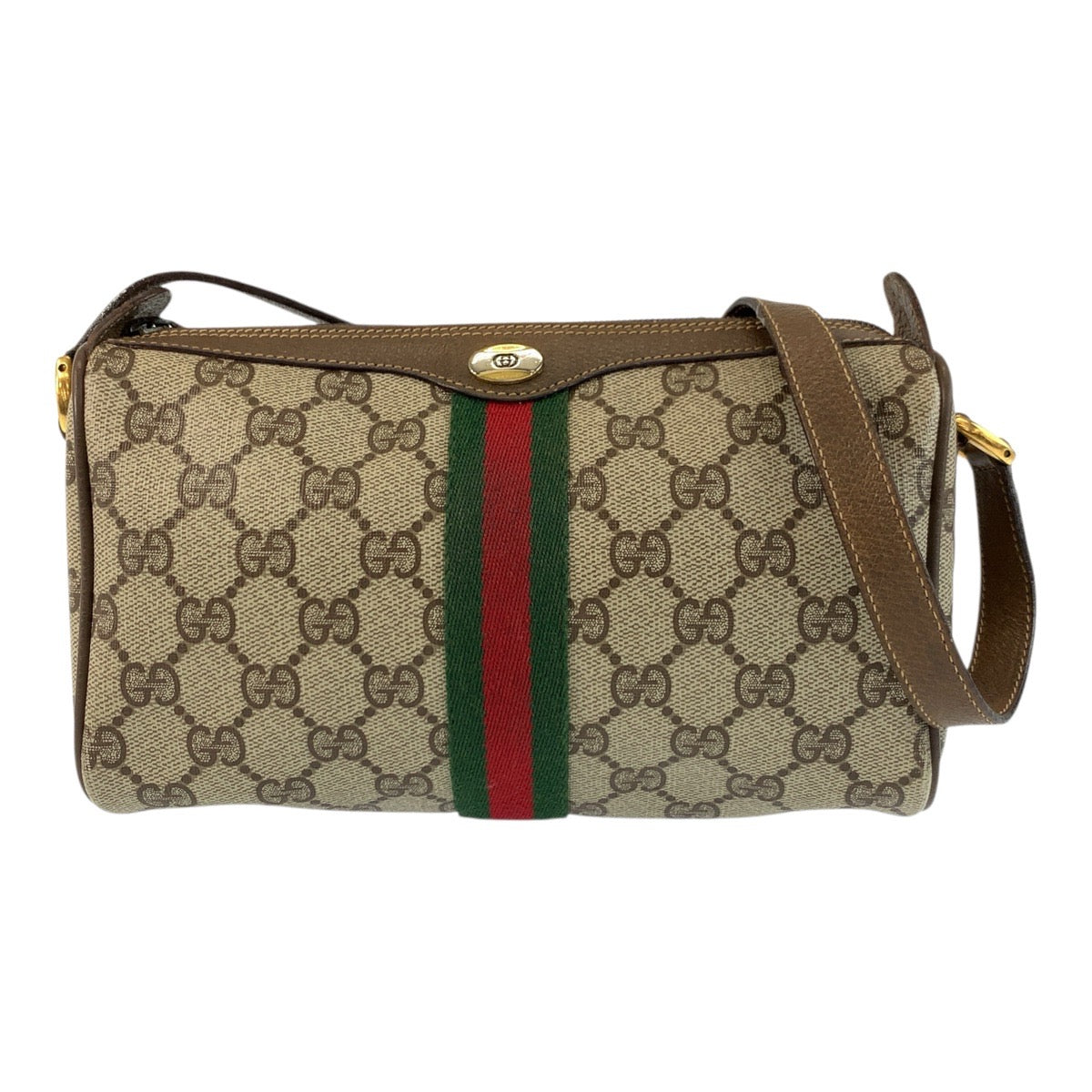 GUCCI Shoulder Bag 89 02 018 GG Supreme Canvas Beige Gold Metal Sherry line