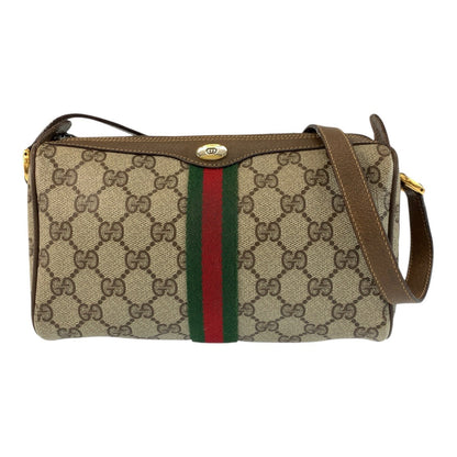 GUCCI Shoulder Bag 89 02 018 GG Supreme Canvas Beige Gold Metal Sherry line