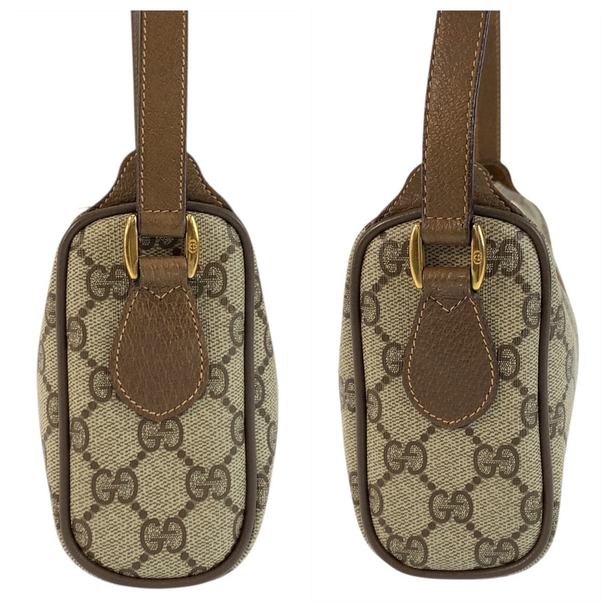 GUCCI Shoulder Bag 89 02 018 GG Supreme Canvas Beige Gold Metal Sherry line