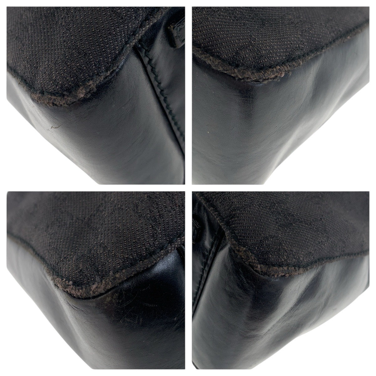 GUCCI Tote Bag 101920 GG canvas Black SilverMetal