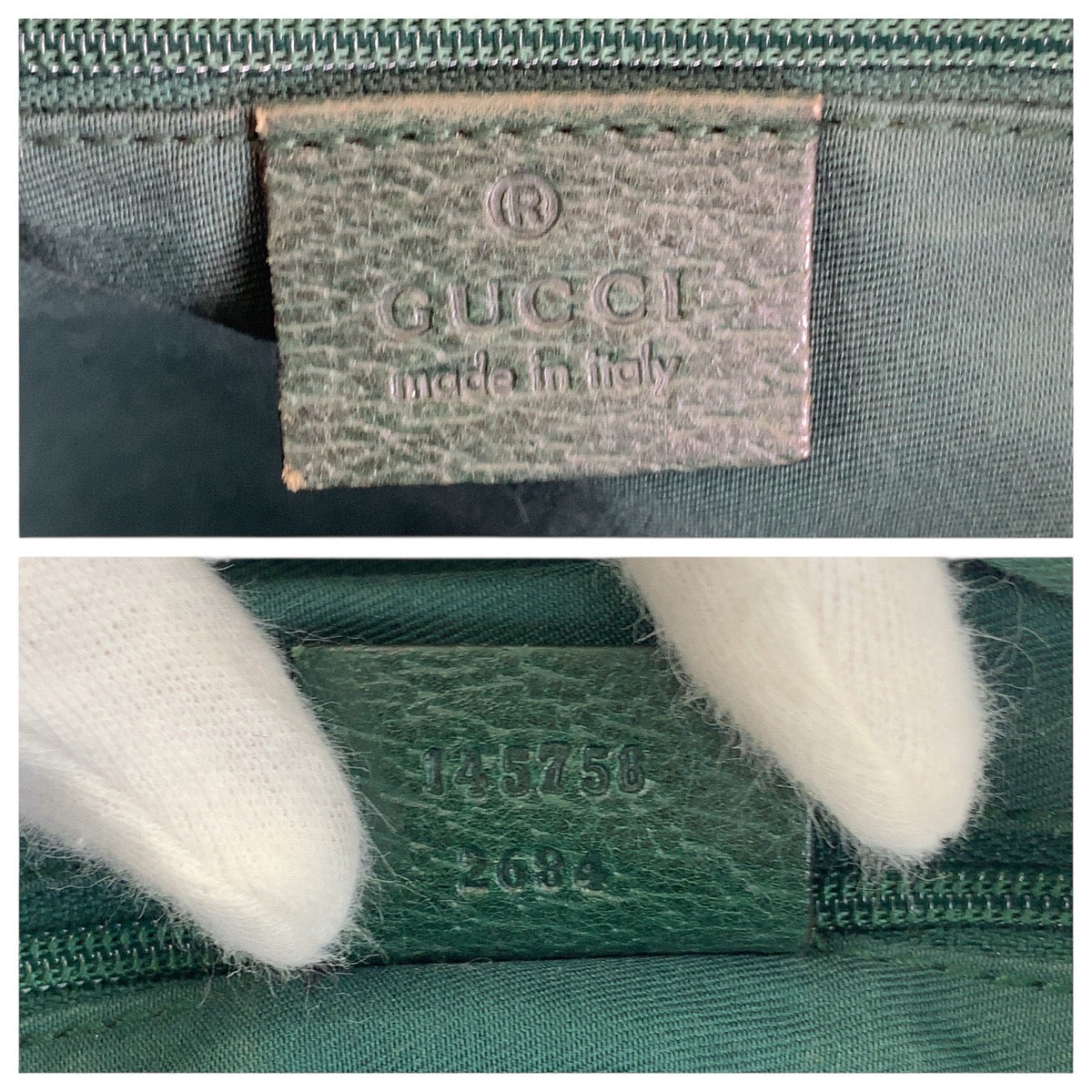 GUCCI Tote Bag 145758 GG canvas Beige Green Silver Sherry line