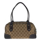 GUCCI Handbag 161720 GG canvas Beige Dark Brown Gold Metal Prince Shelley Line
