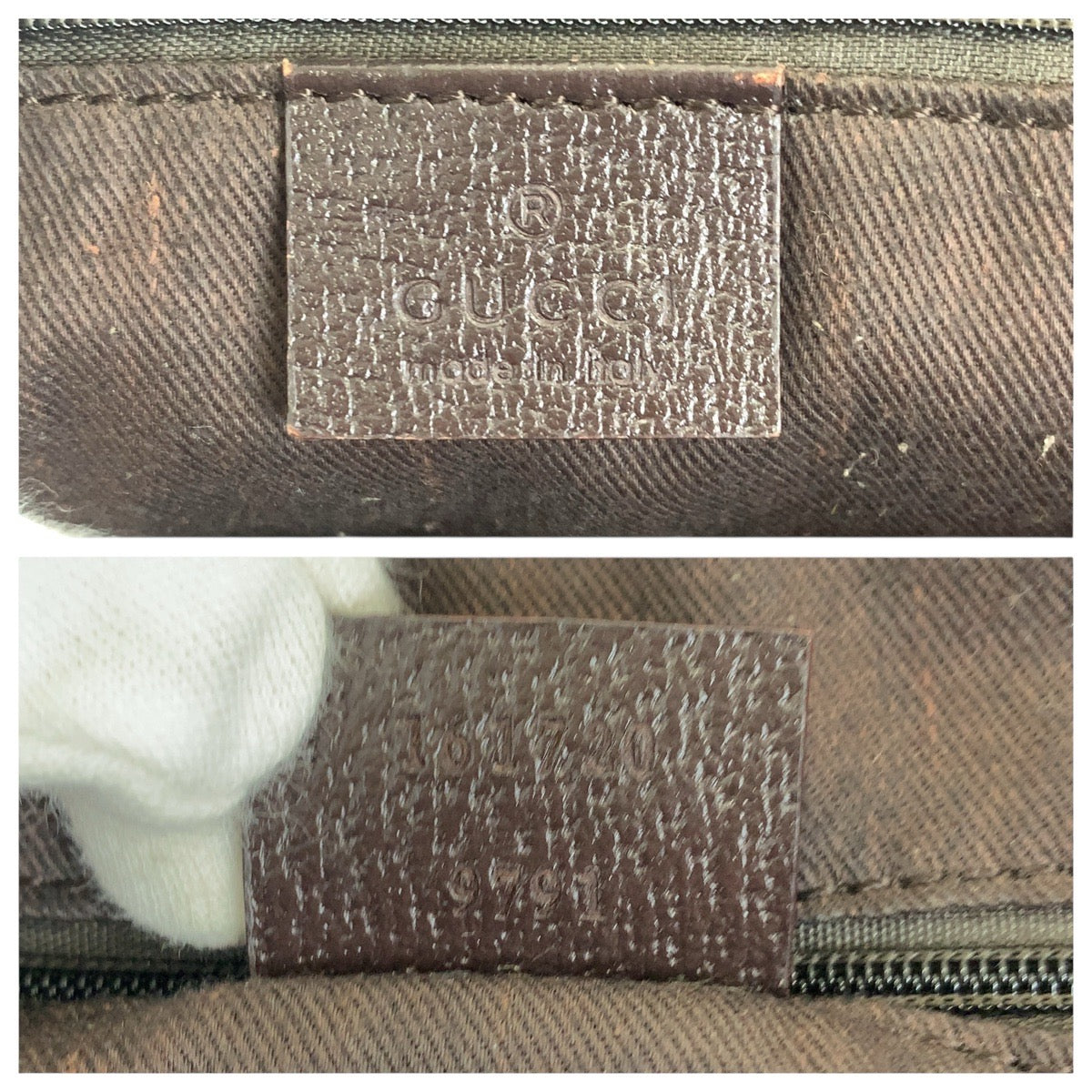 GUCCI Handbag 161720 GG canvas Beige Dark Brown Gold Metal Prince Shelley Line