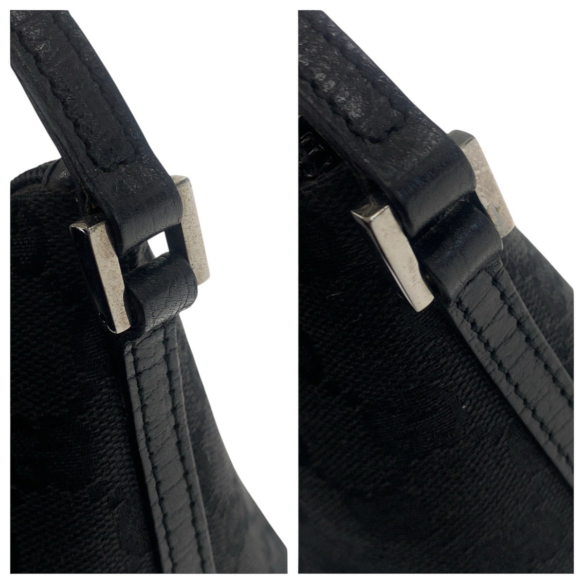 GUCCI Handbag 07198 GG canvas Black SilverMetal