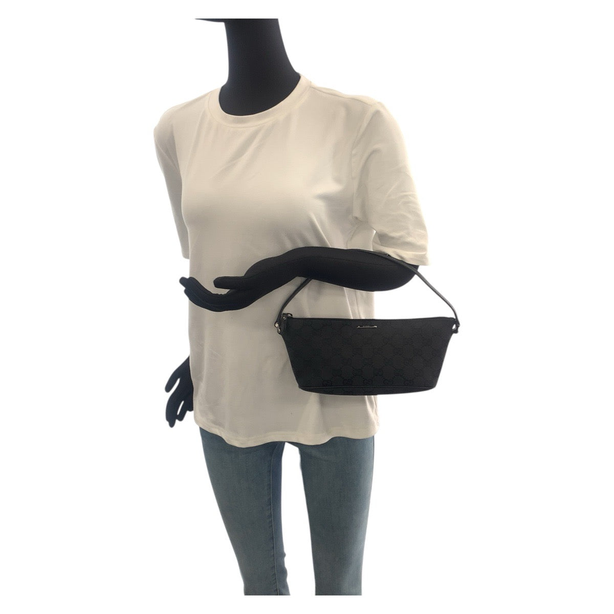 GUCCI Handbag 07198 GG canvas Black SilverMetal