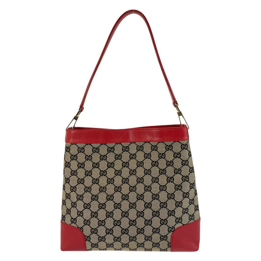 GUCCI Shoulder Bag 001 4231 GG canvas Beige Red Gold Metal