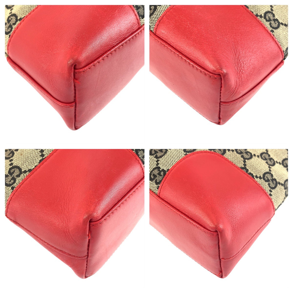 GUCCI Shoulder Bag 001 4231 GG canvas Beige Red Gold Metal