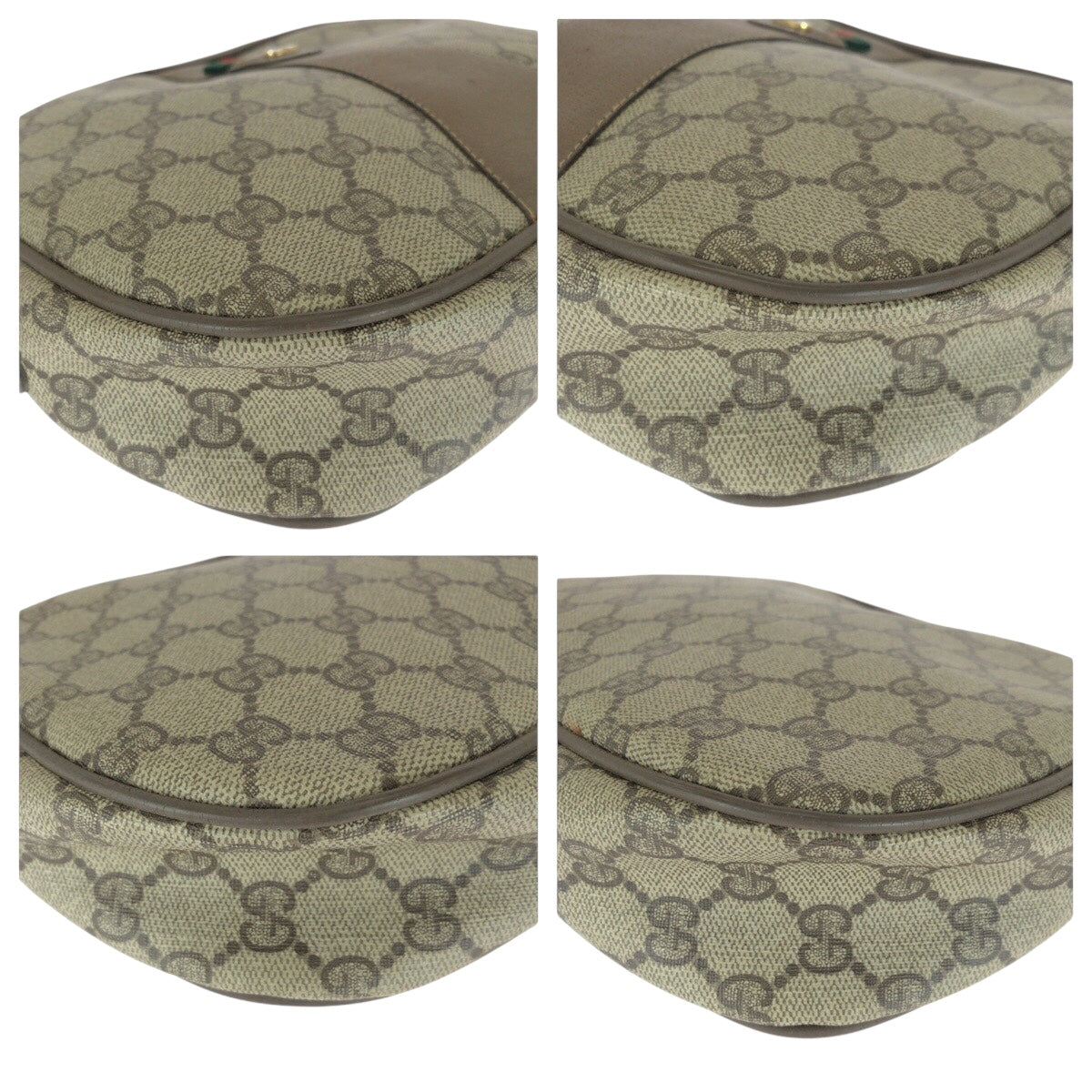 GUCCI Clutch bag 89 01 034 GG Supreme Canvas Beige brown Sherry line