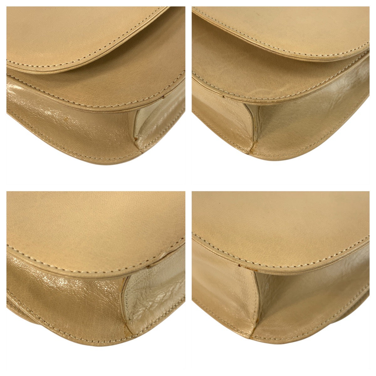 PRADA Shoulder Bag 77 leather beige logo