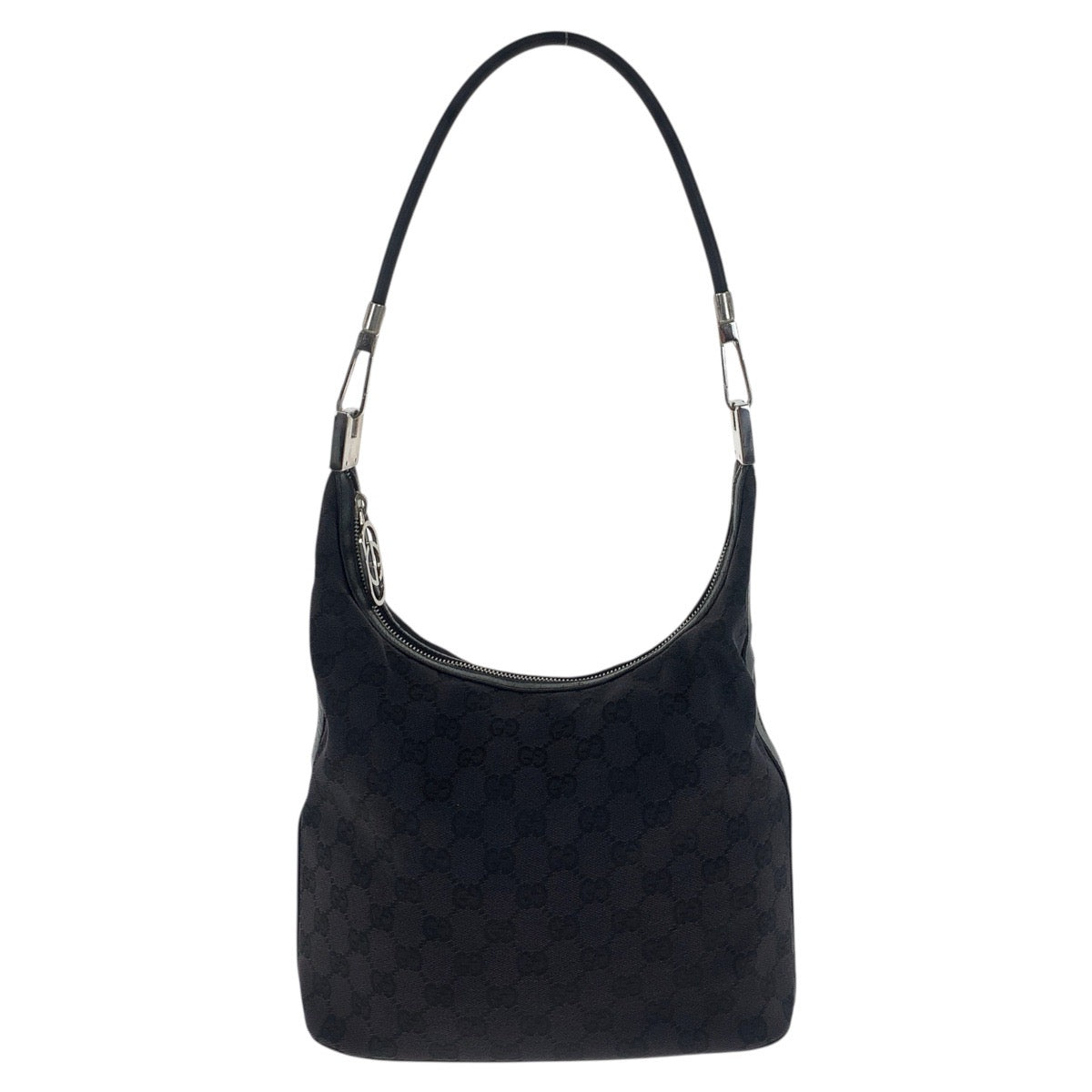 GUCCI Shoulder Bag 001 3814 GG canvas Black Silver