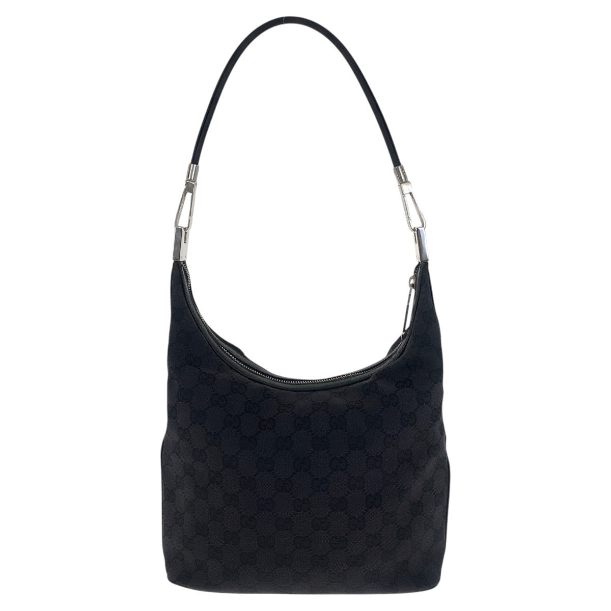 GUCCI Shoulder Bag 001 3814 GG canvas Black Silver