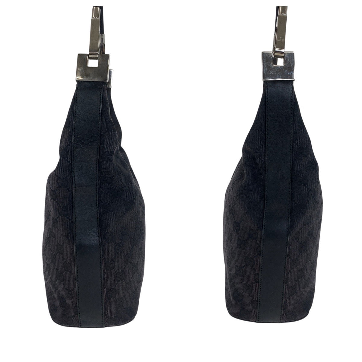 GUCCI Shoulder Bag 001 3814 GG canvas Black Silver