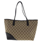 GUCCI Tote Bag 169946 GG canvas Beige Dark Brown Gold Metal Newbrit