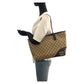 GUCCI Tote Bag 169946 GG canvas Beige Dark Brown Gold Metal Newbrit