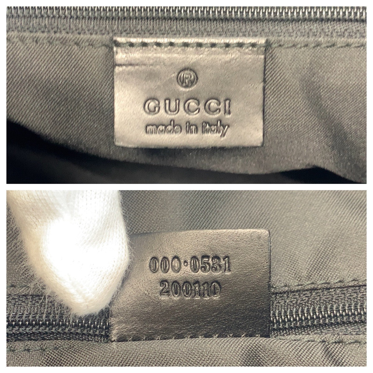 GUCCI Shoulder Bag 000 0531 GG canvas Black black Bamboo