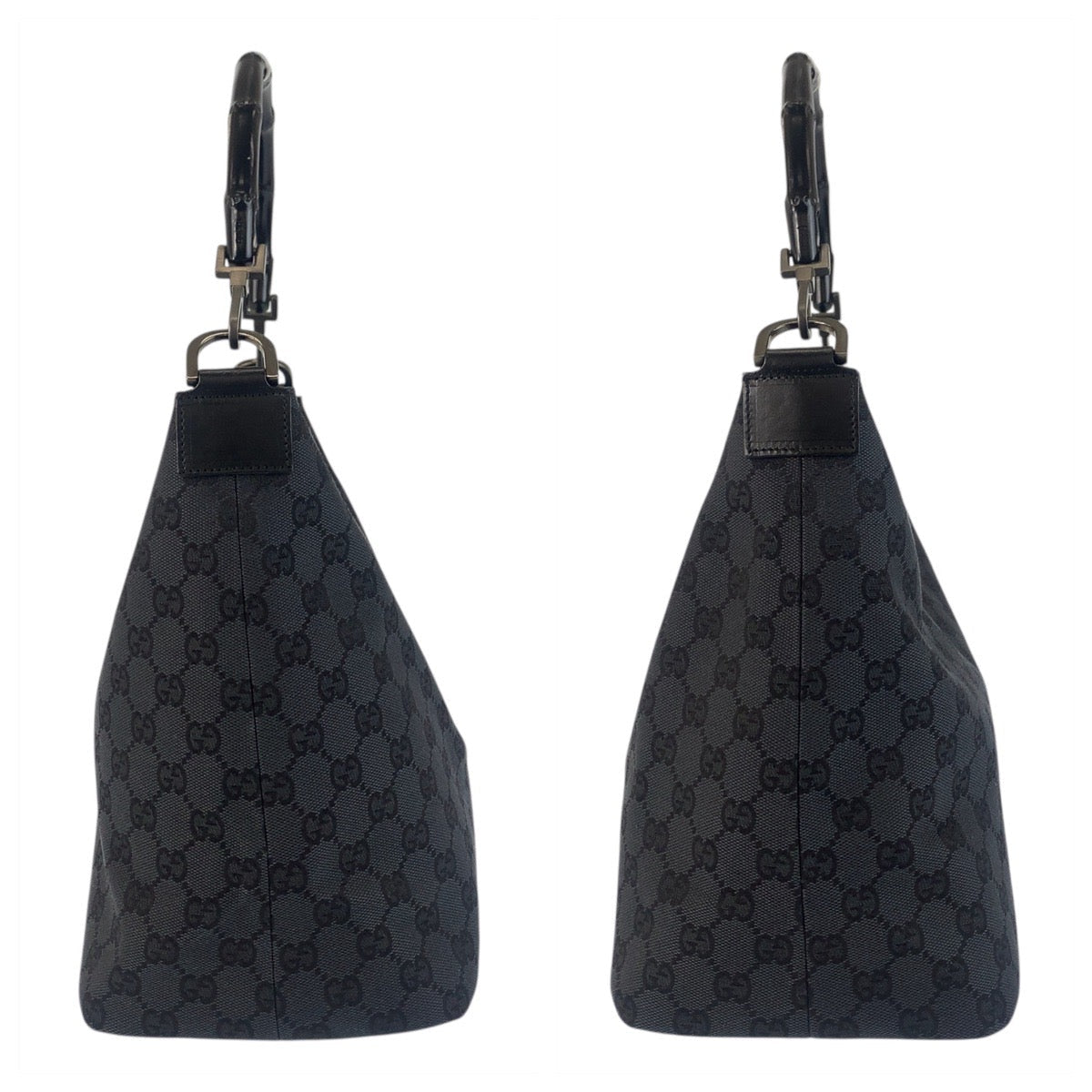 GUCCI Shoulder Bag 000 0531 GG canvas Black black Bamboo