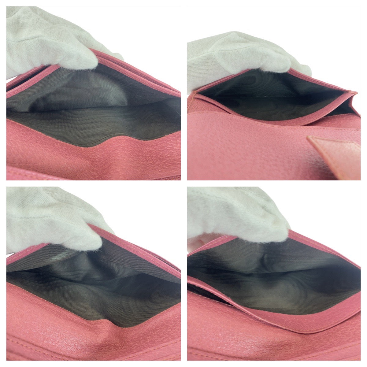 GUCCI Long Wallet Purse 143689 leather Pink SilverMetal