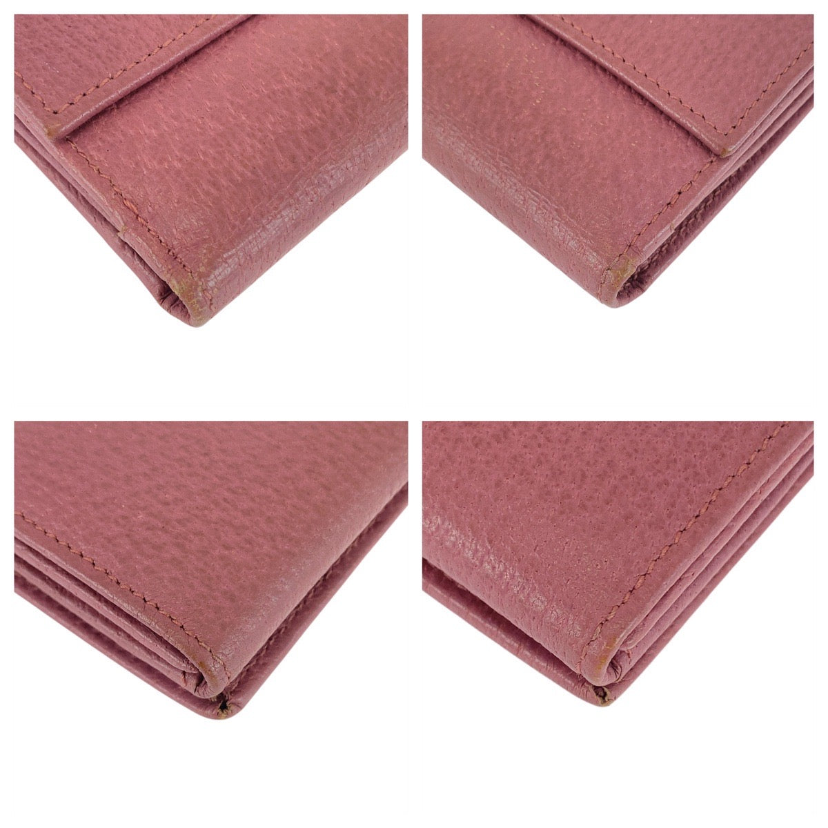 GUCCI Long Wallet Purse 143689 leather Pink SilverMetal