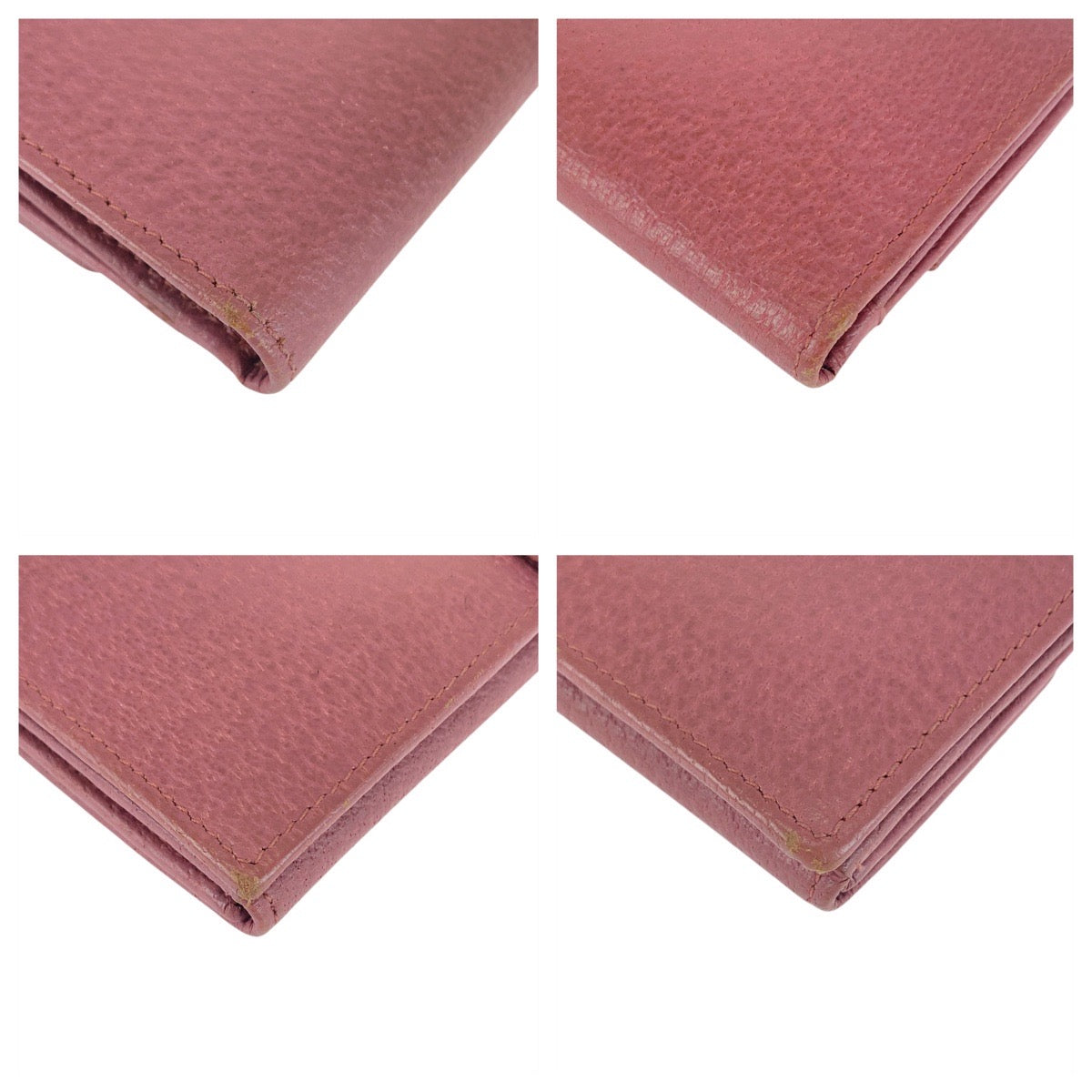 GUCCI Long Wallet Purse 143689 leather Pink SilverMetal