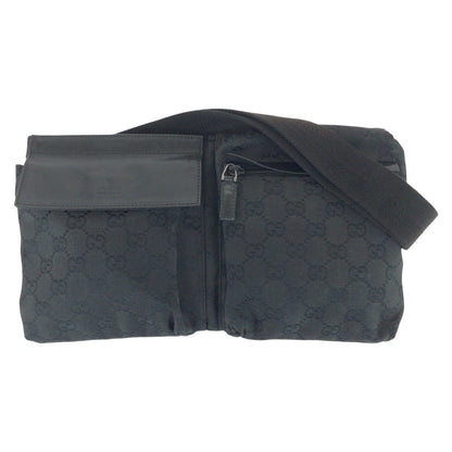 GUCCI Sling bag 28566 GG canvas Black SilverMetal