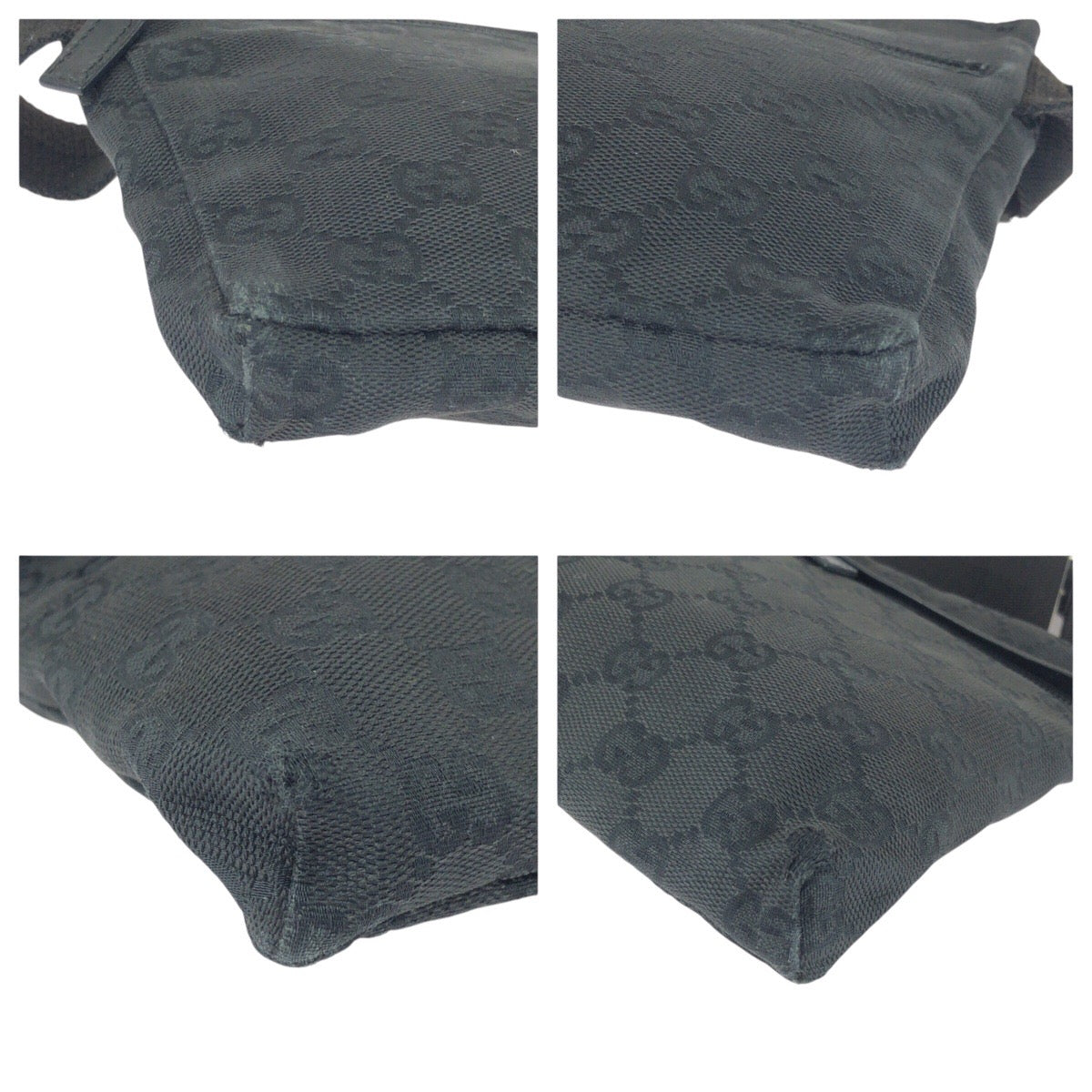 GUCCI Sling bag 28566 GG canvas Black SilverMetal