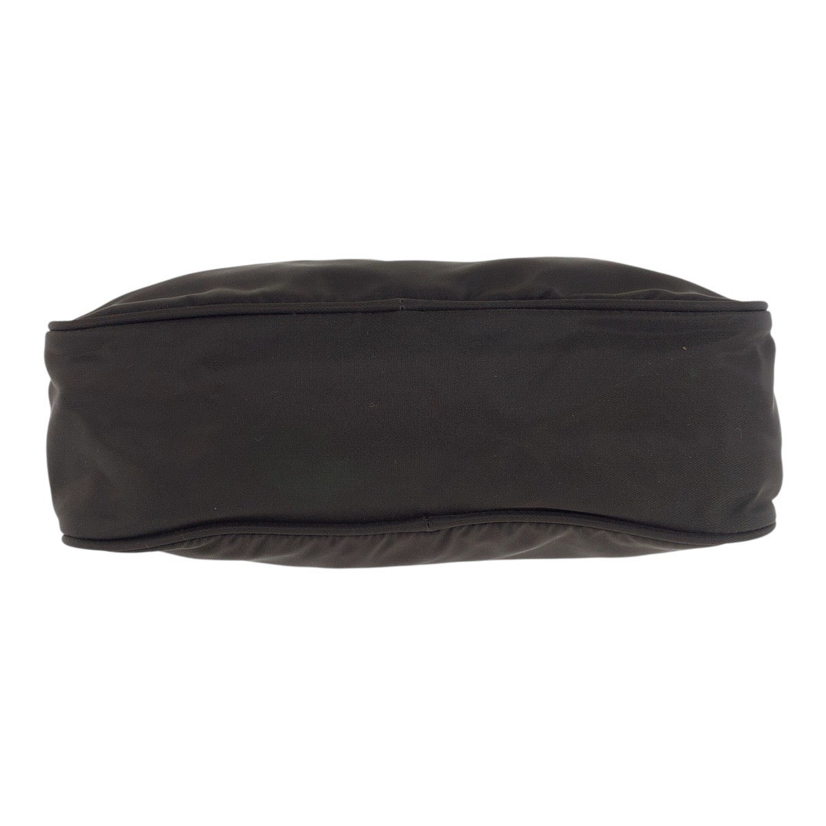 PRADA Shoulder Bag Nylon Brown Silver Metal Test Triangle With logo