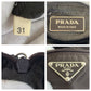 PRADA Shoulder Bag Nylon Brown Silver Metal Test Triangle With logo