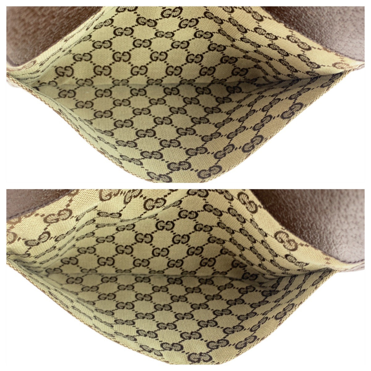 GUCCI Shoulder Bag 27639 GG canvas Brown Beige SilverMetal