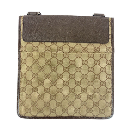 GUCCI Shoulder Bag 27639 GG canvas Brown Beige SilverMetal