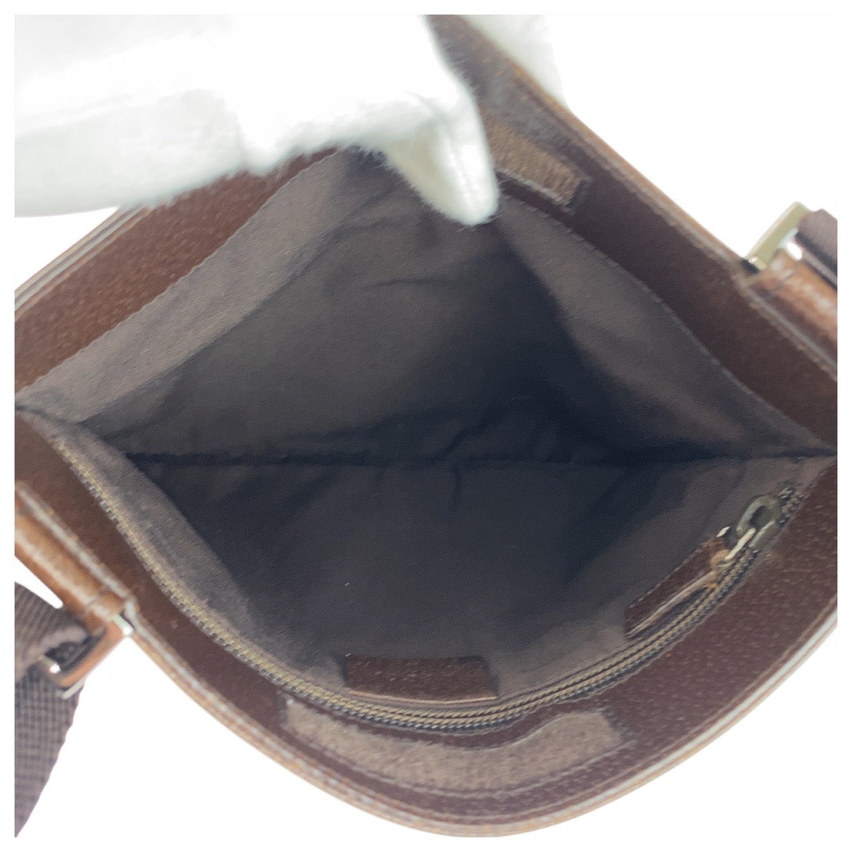 GUCCI Shoulder Bag 27639 GG canvas Brown Beige SilverMetal