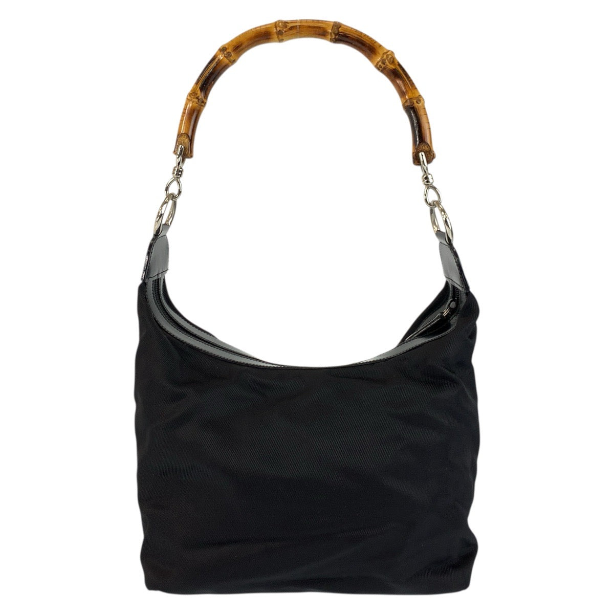 GUCCI Shoulder Bag 000 2214 0531 Nylon Black SilverMetal Bamboo