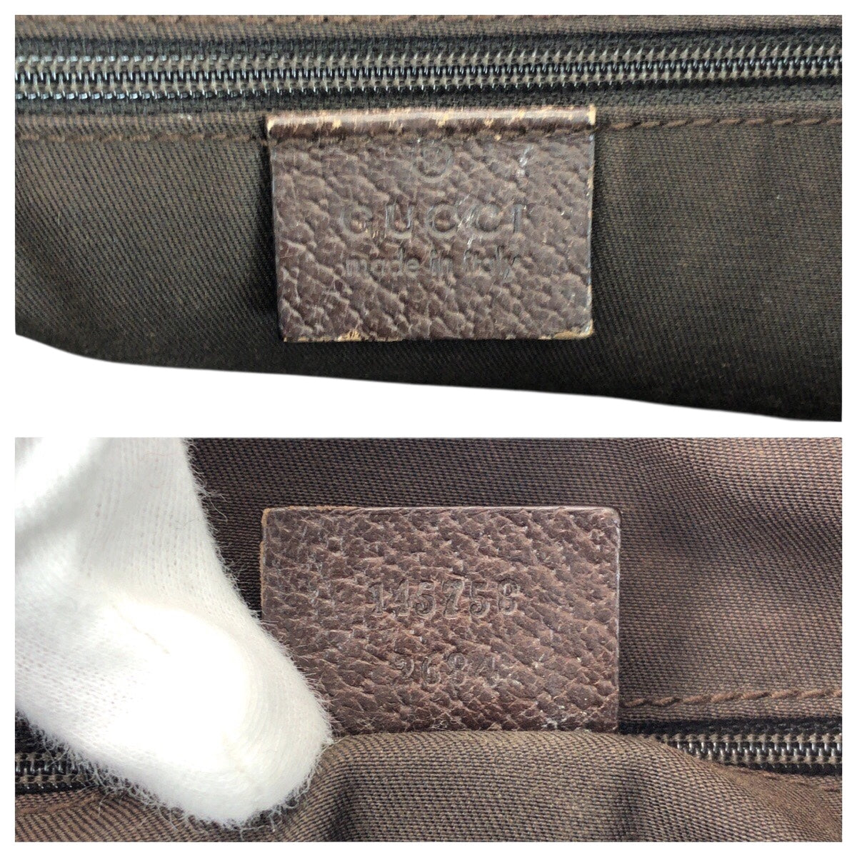 GUCCI Tote Bag 145758 GG canvas Beige SilverMetal Sherry line GG pattern