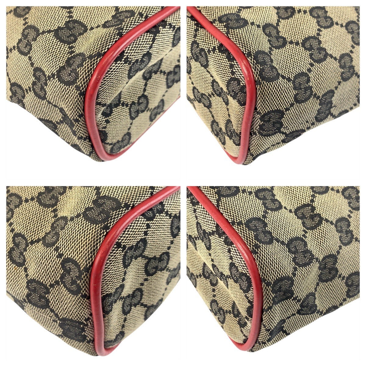 GUCCI Handbag 039 1147 GG canvas Beige red