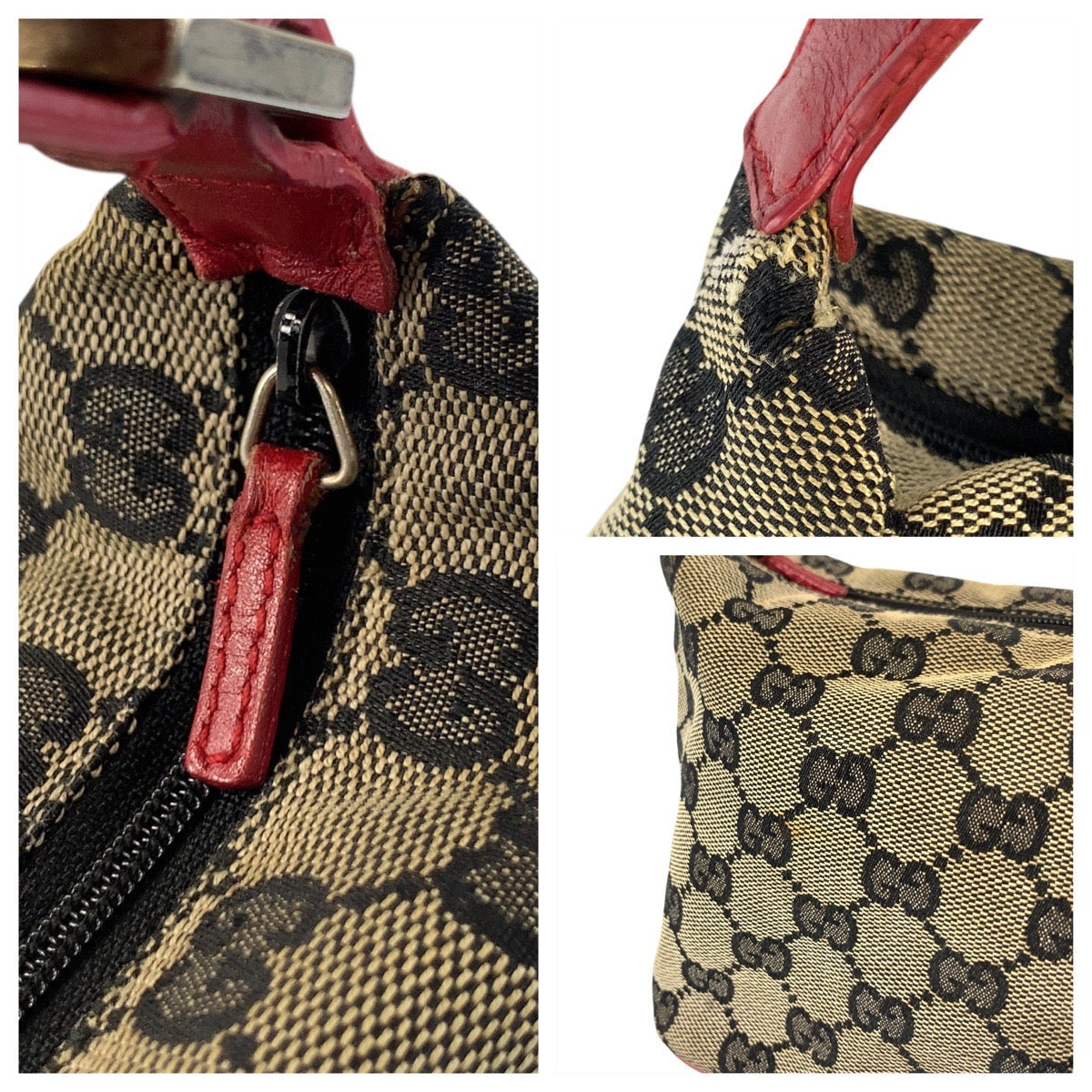 GUCCI Handbag 039 1147 GG canvas Beige red