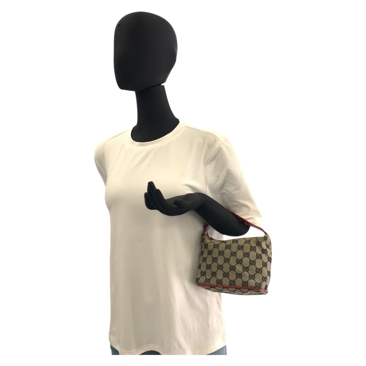 GUCCI Handbag 039 1147 GG canvas Beige red